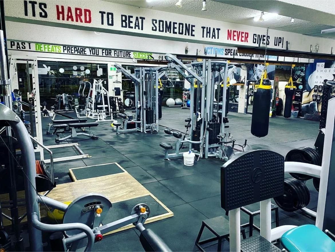 Free weights and strength machines at Legends Gym